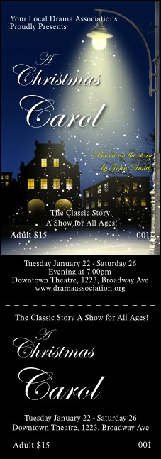 Christmas Carol Event Ticket Product Front
