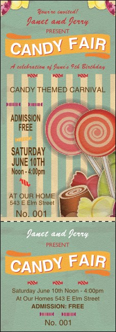 Retro Candy Event Ticket Product Front