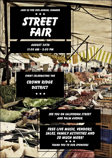 Street Fair Market Club Flyer Product Front